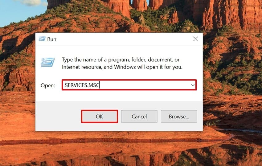 add services.msc command
